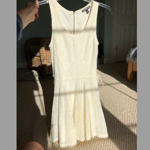 Express Fit & Flare Floral White Dress